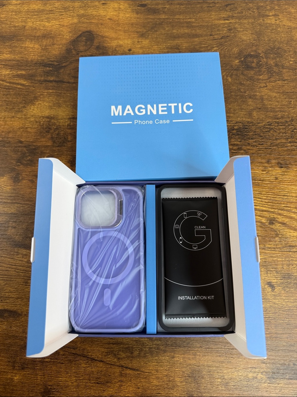 Magnetic Purple Phone Case with Installation Kit